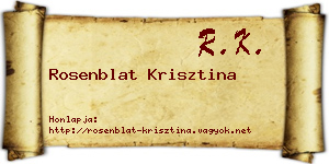 Rosenblat Krisztina névjegykártya